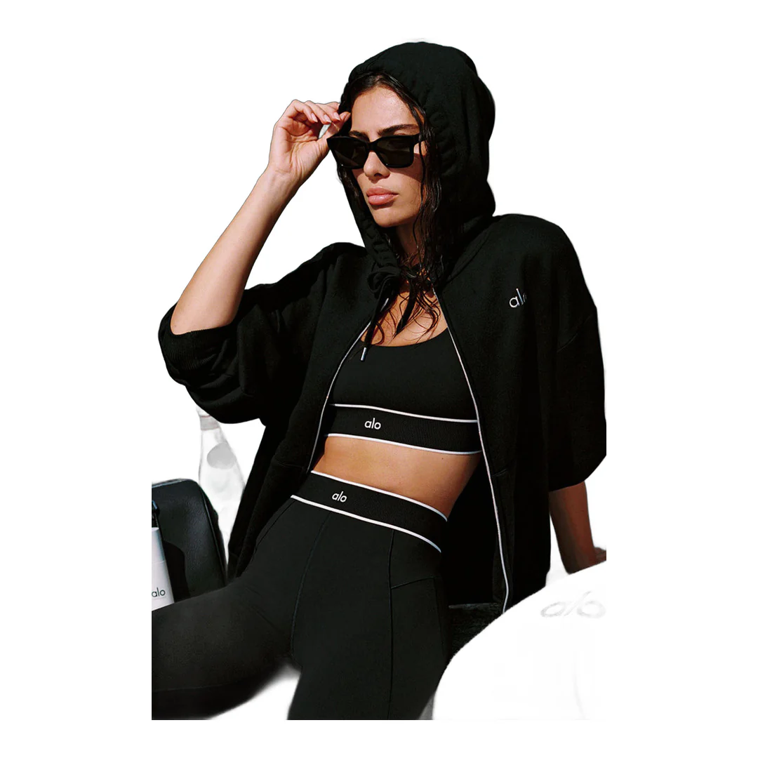 alo Accolade Full Zip Hoodie - Black