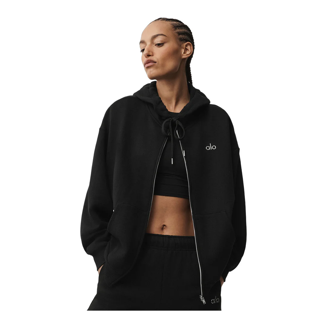 alo Accolade Full Zip Hoodie - Black - Image 3