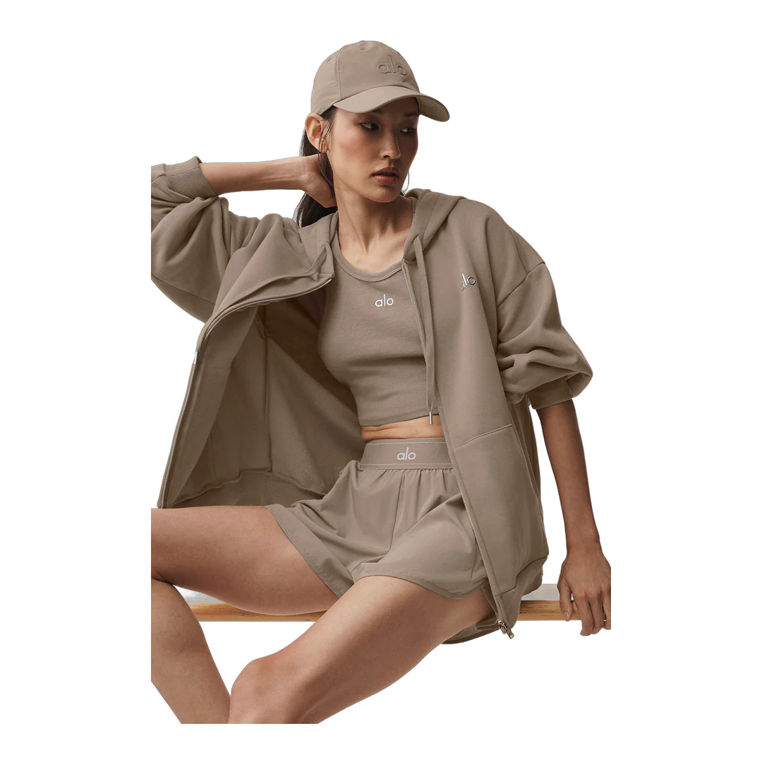 alo Accolade Full Zip Hoodie - Gravel - Image 4