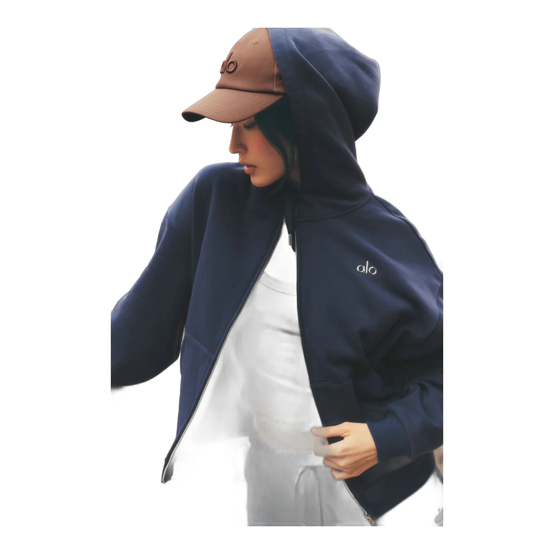 alo Accolade Full Zip Hoodie - Navy