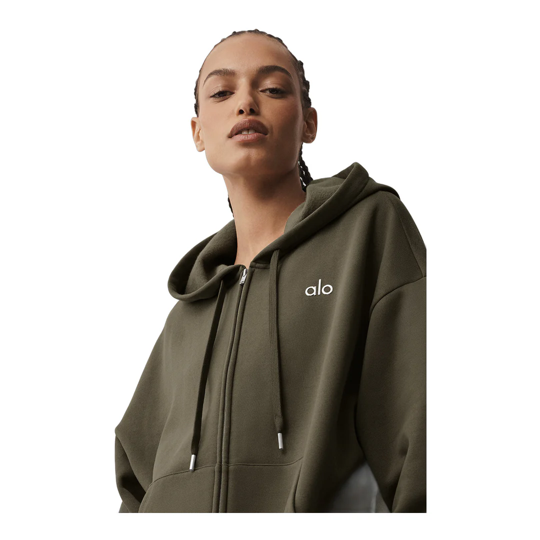 alo Accolade Full Zip Hoodie - Olive Tree - Image 4
