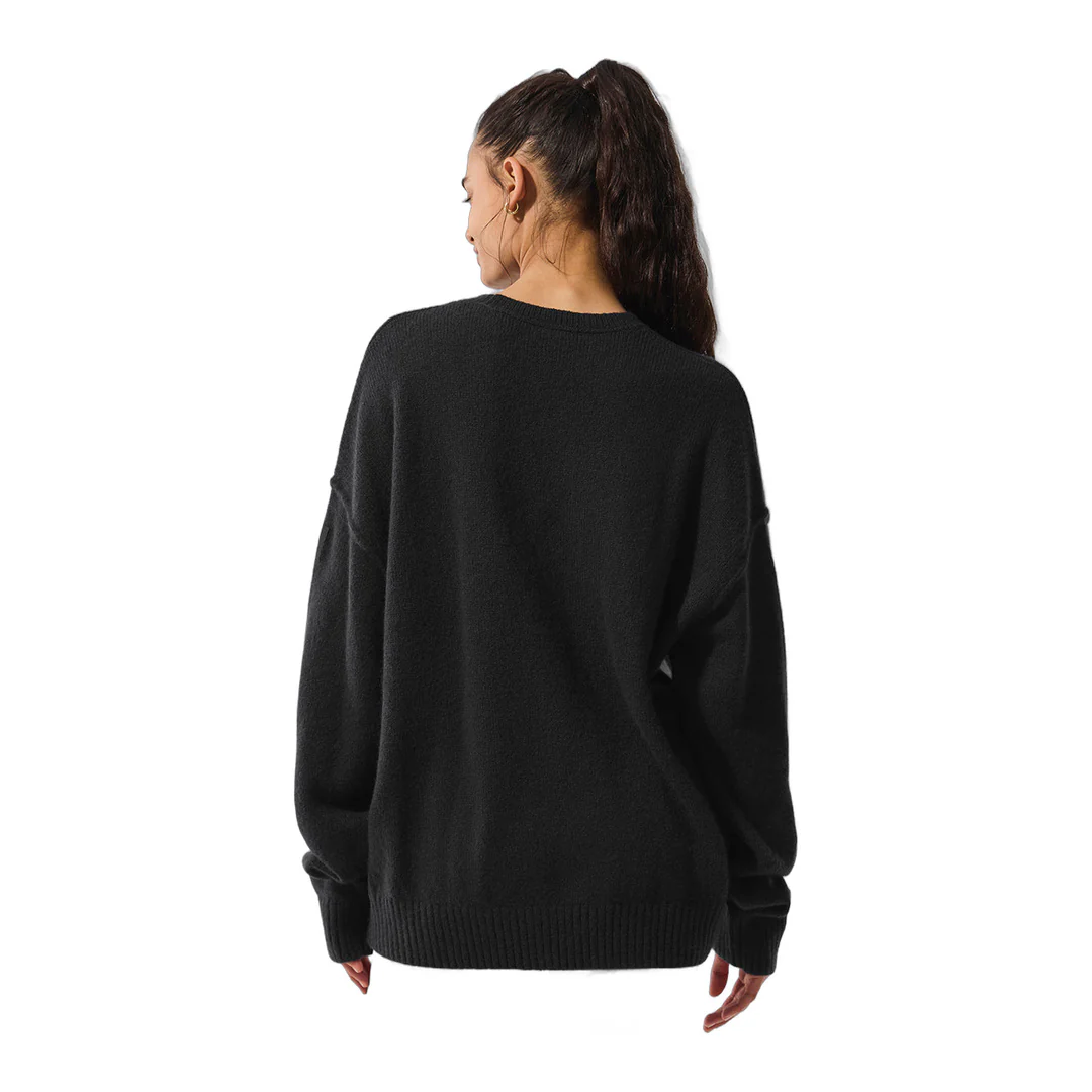 alo Unisex Wool Cashmere New Class Crewneck Sweater - Black - Image 3