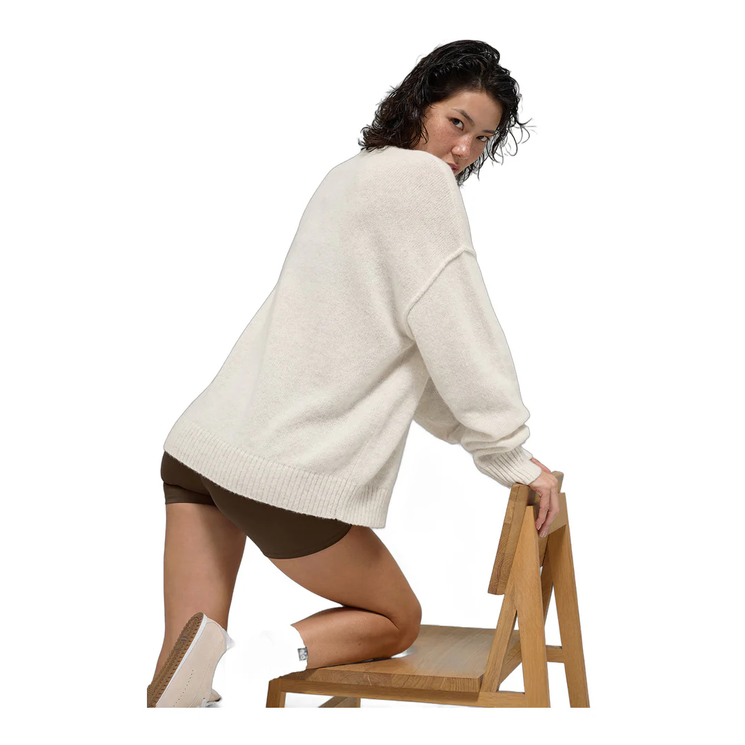 alo Unisex Wool Cashmere New Class Crewneck Sweater - Bone Heather - Image 2