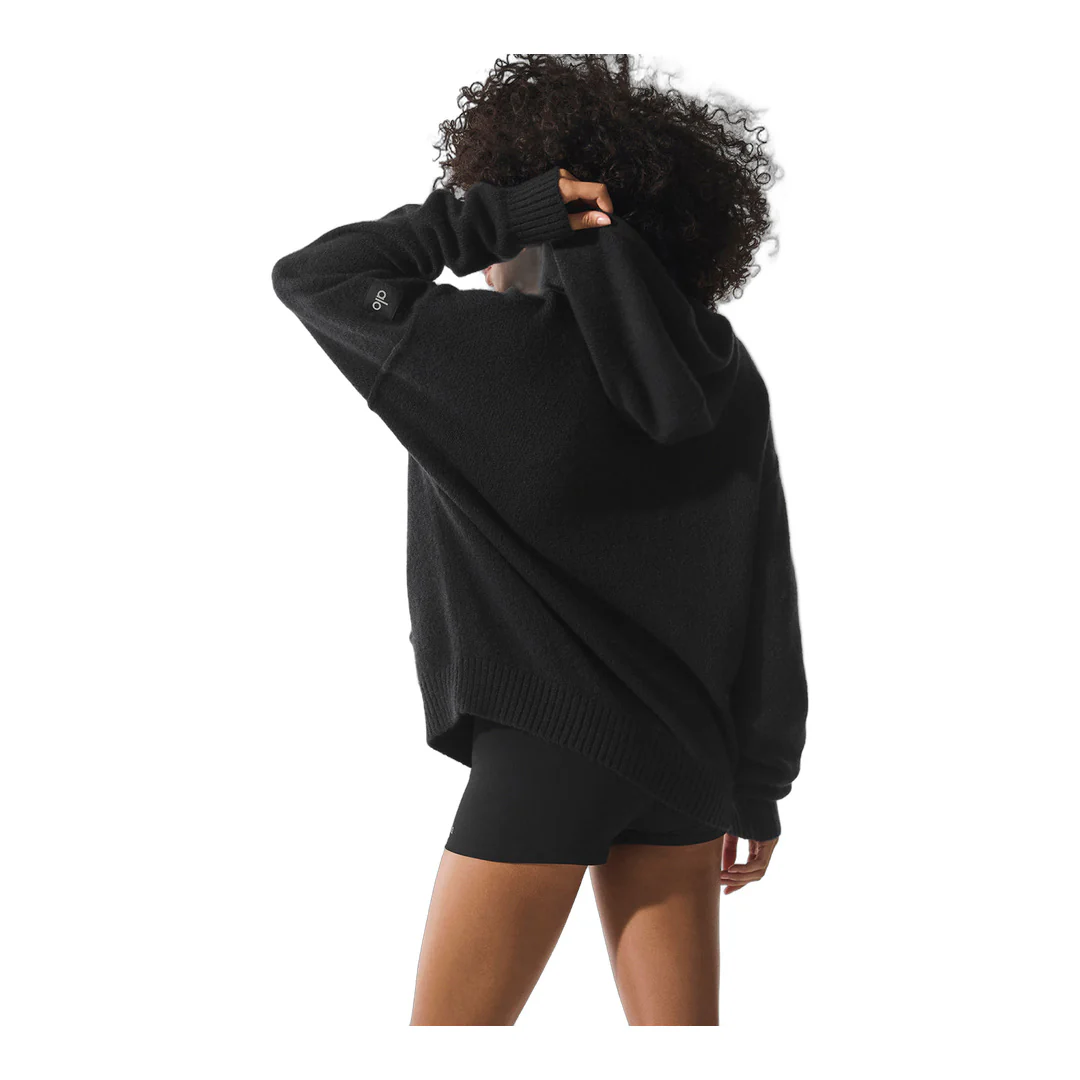 alo Wool Cashmere New Class Hoodie - Black - Image 3