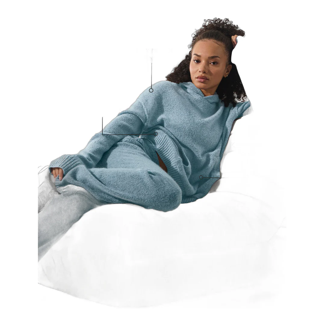 alo Wool Cashmere New Class Hoodie - Celestial Blue Granite Heather - Image 2