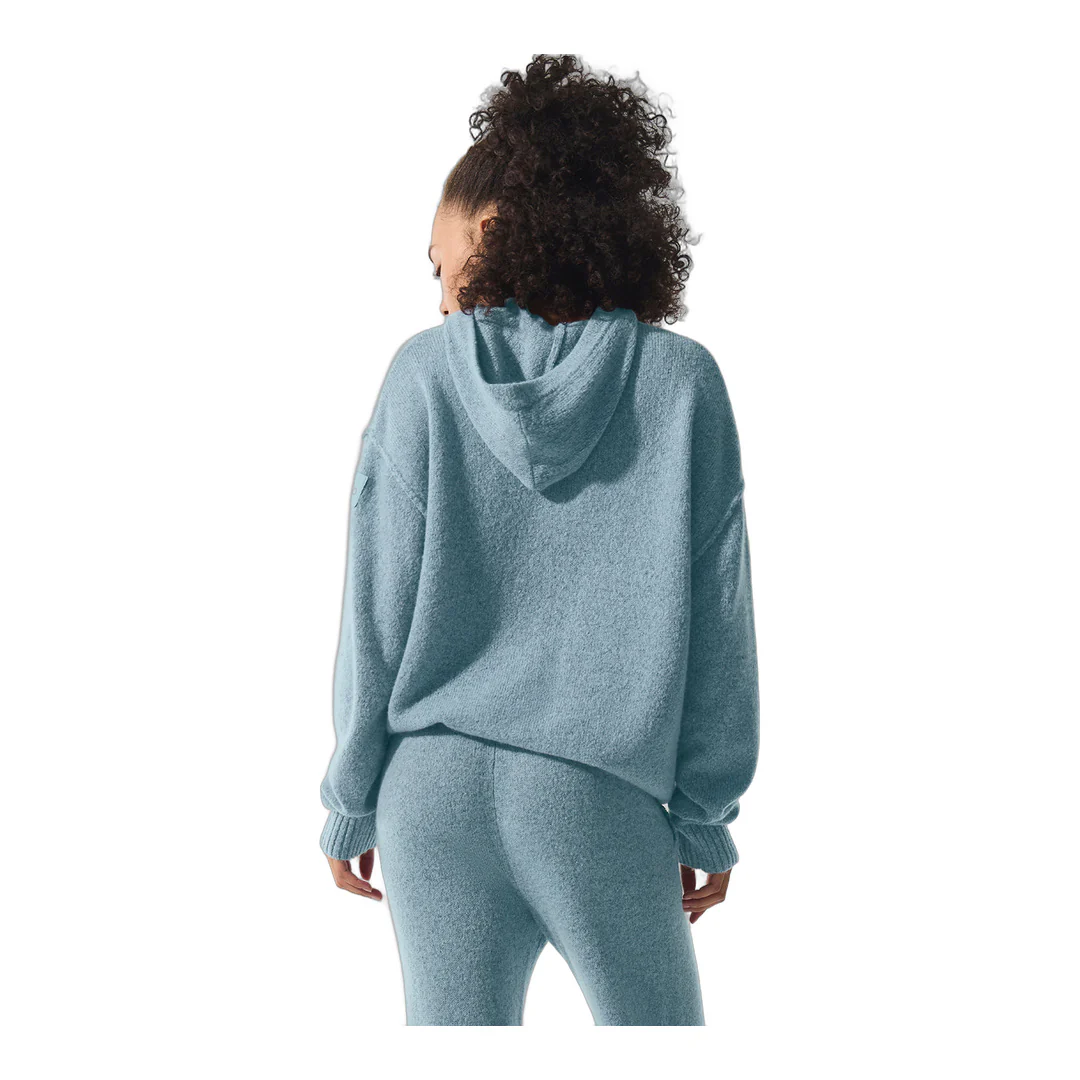 alo Wool Cashmere New Class Hoodie - Celestial Blue Granite Heather - Image 4
