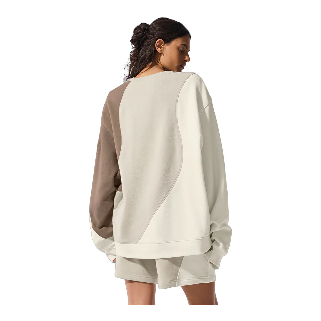 alo Make Waves Crew Neck Pullover - Ivory/Bone/Gravel - Image 2