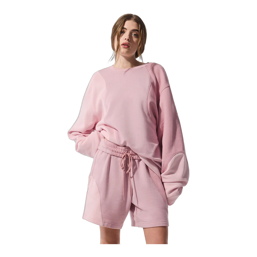 alo Make Waves Crew Neck Pullover - Sunset Pink Tonal