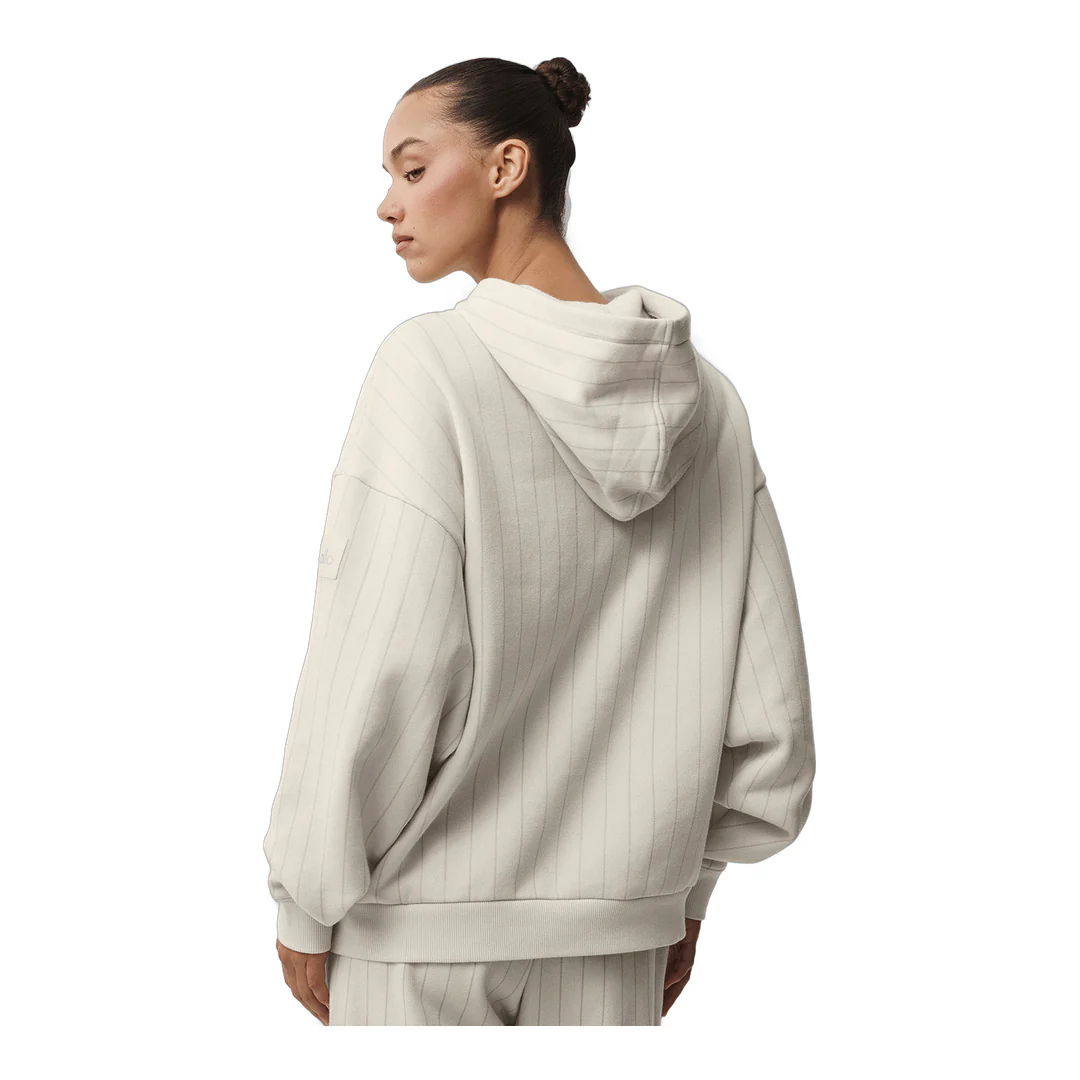 alo Pinstripe Hoodie - Bone Pinstripe - Image 3