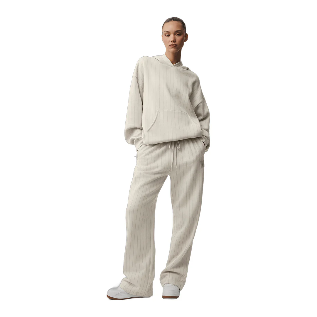 alo Pinstripe Hoodie - Bone Pinstripe - Image 5