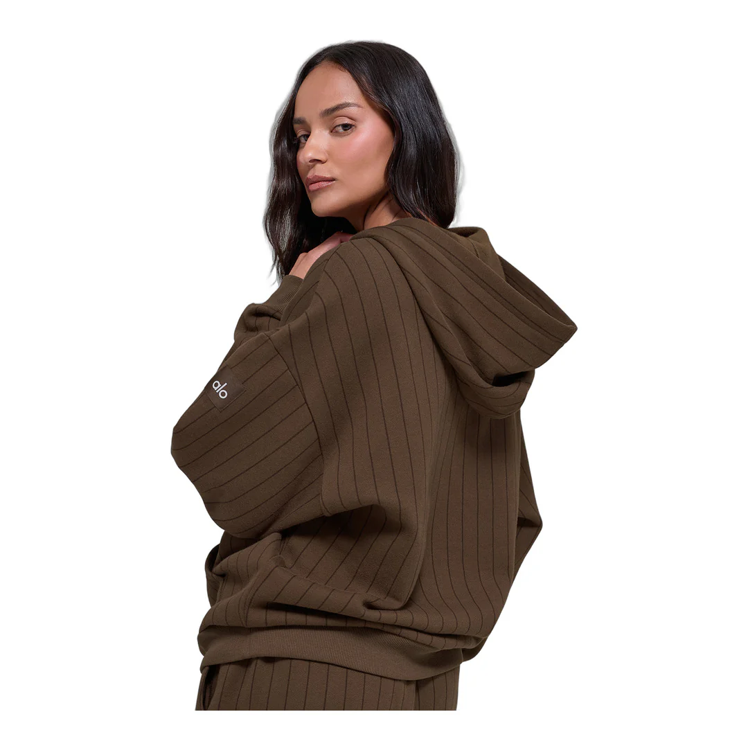 alo Pinstripe Hoodie - Espresso Pinstripe - Image 3