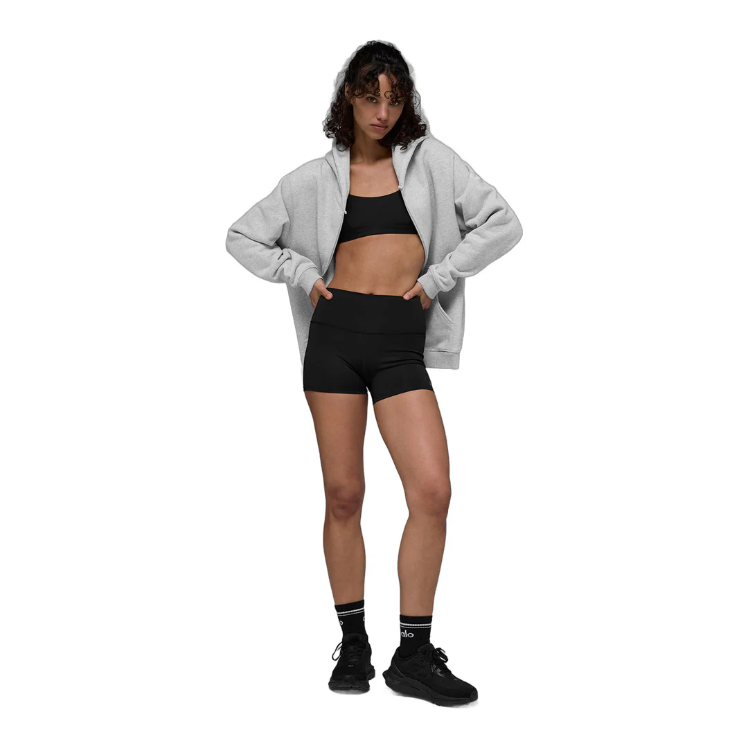 alo Renown Heavy Weight Full Zip Hoodie - Athletic Heather Grey