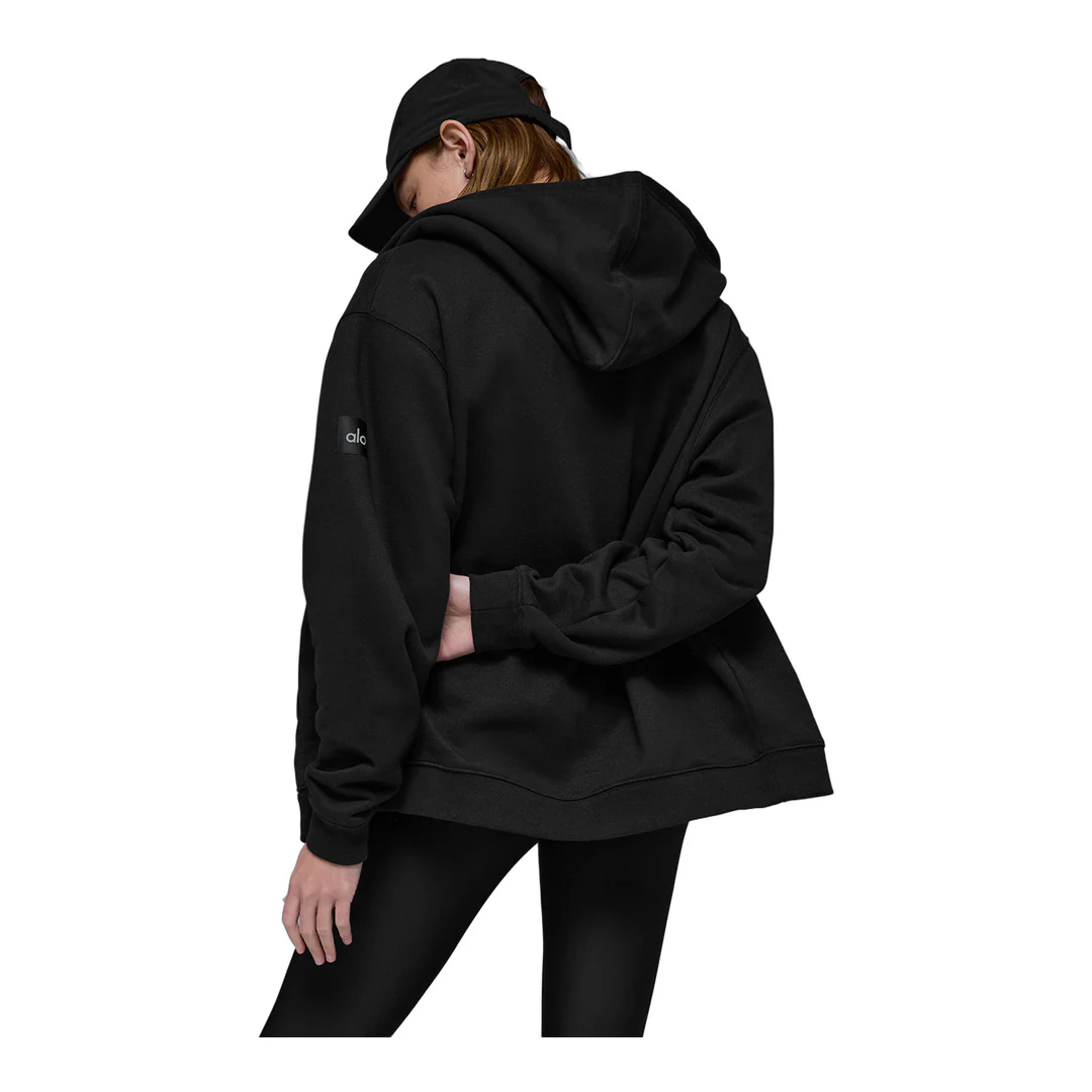 alo Renown Heavy Weight Full Zip Hoodie - Black - Image 2