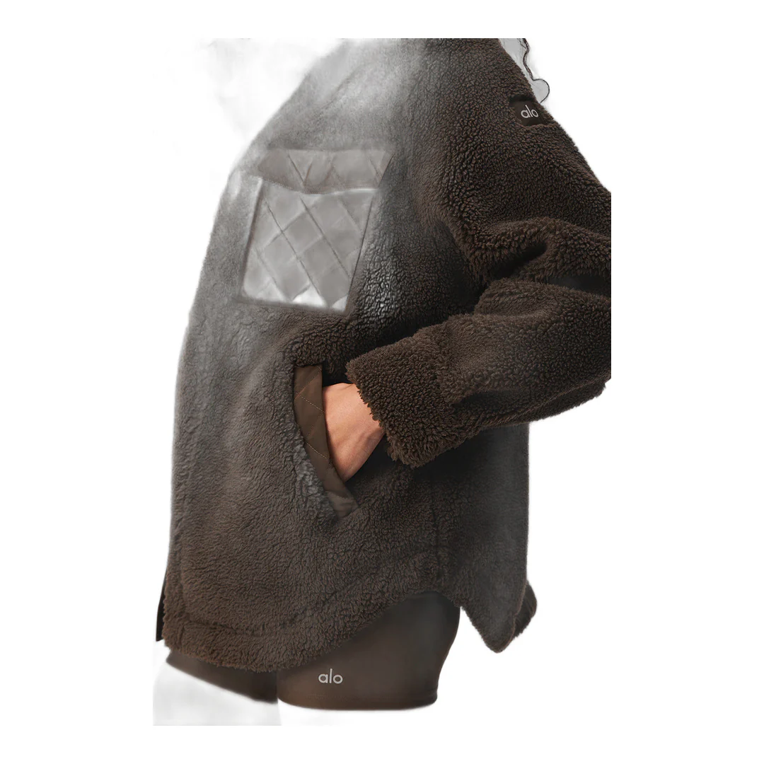 alo Sherpa Edge Shacket - Espresso - Image 3