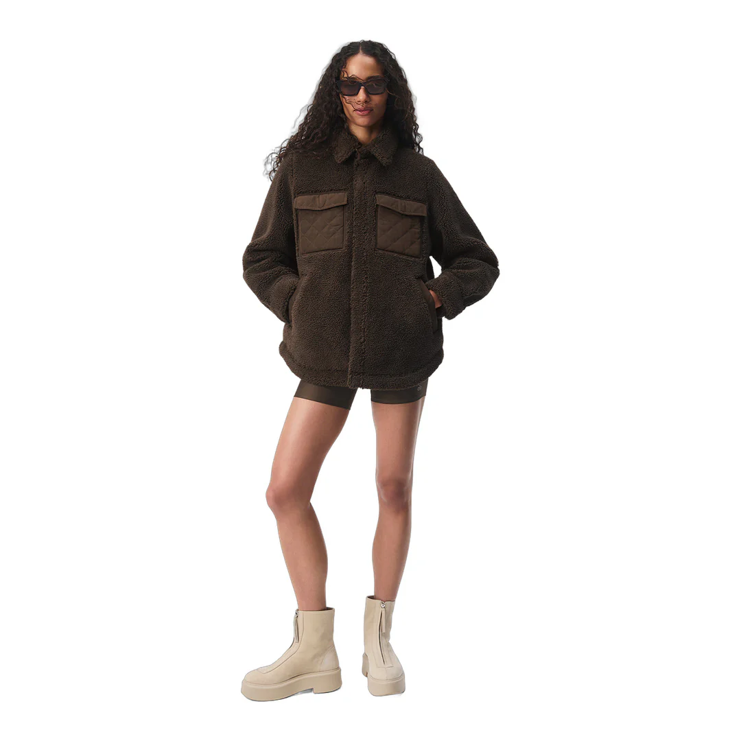 alo Sherpa Edge Shacket - Espresso - Image 4