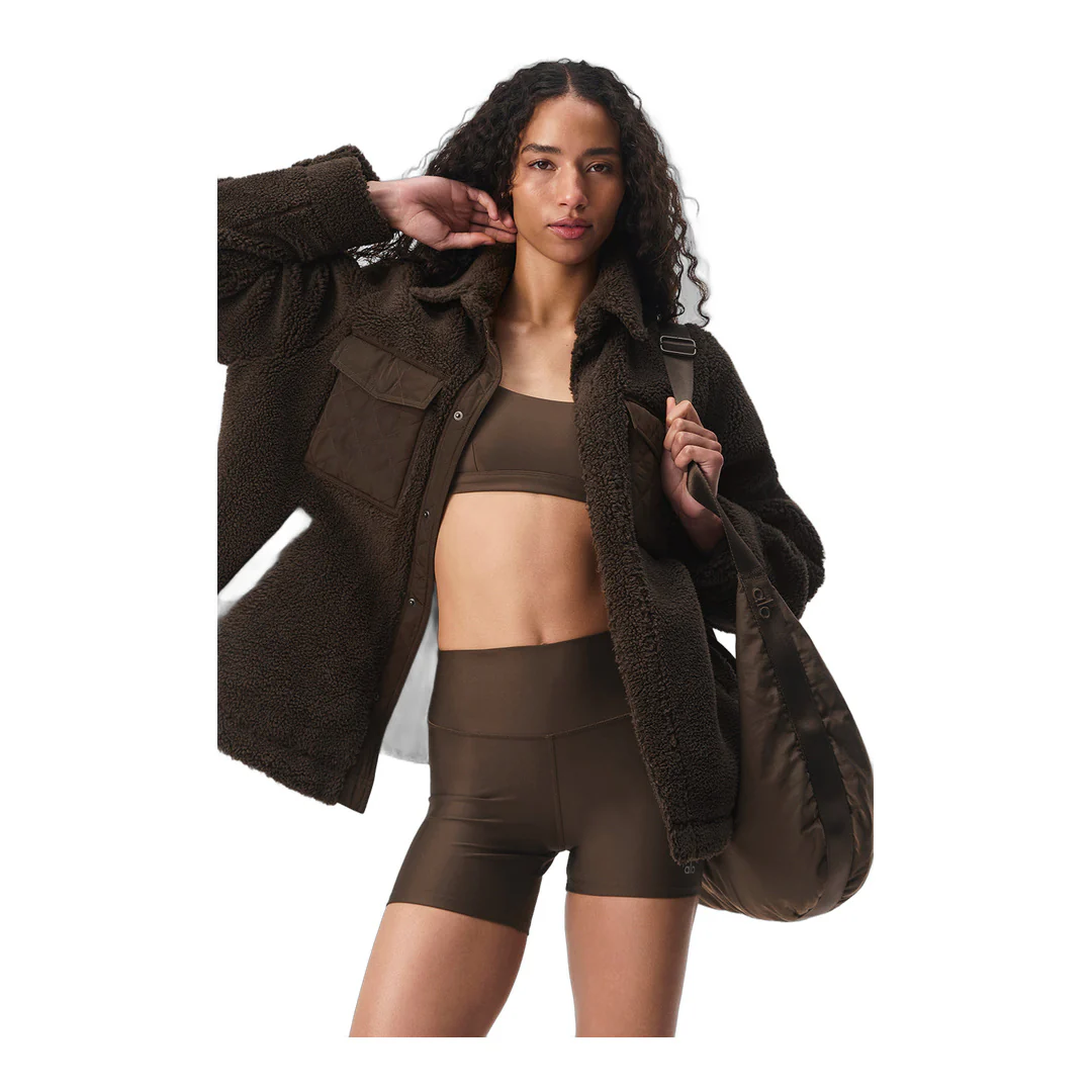 alo Sherpa Edge Shacket - Espresso - Image 5