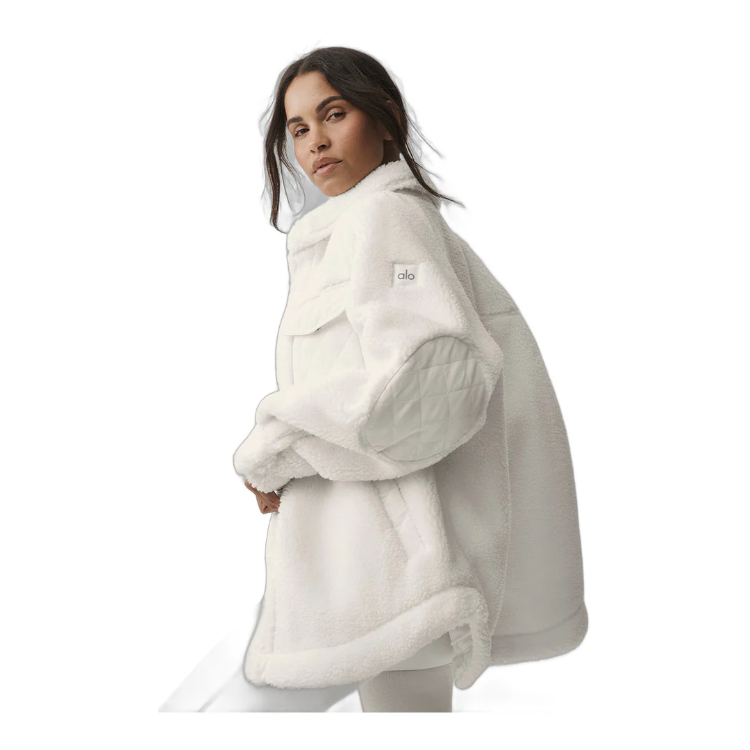 alo Sherpa Edge Shacket - Ivory - Image 3