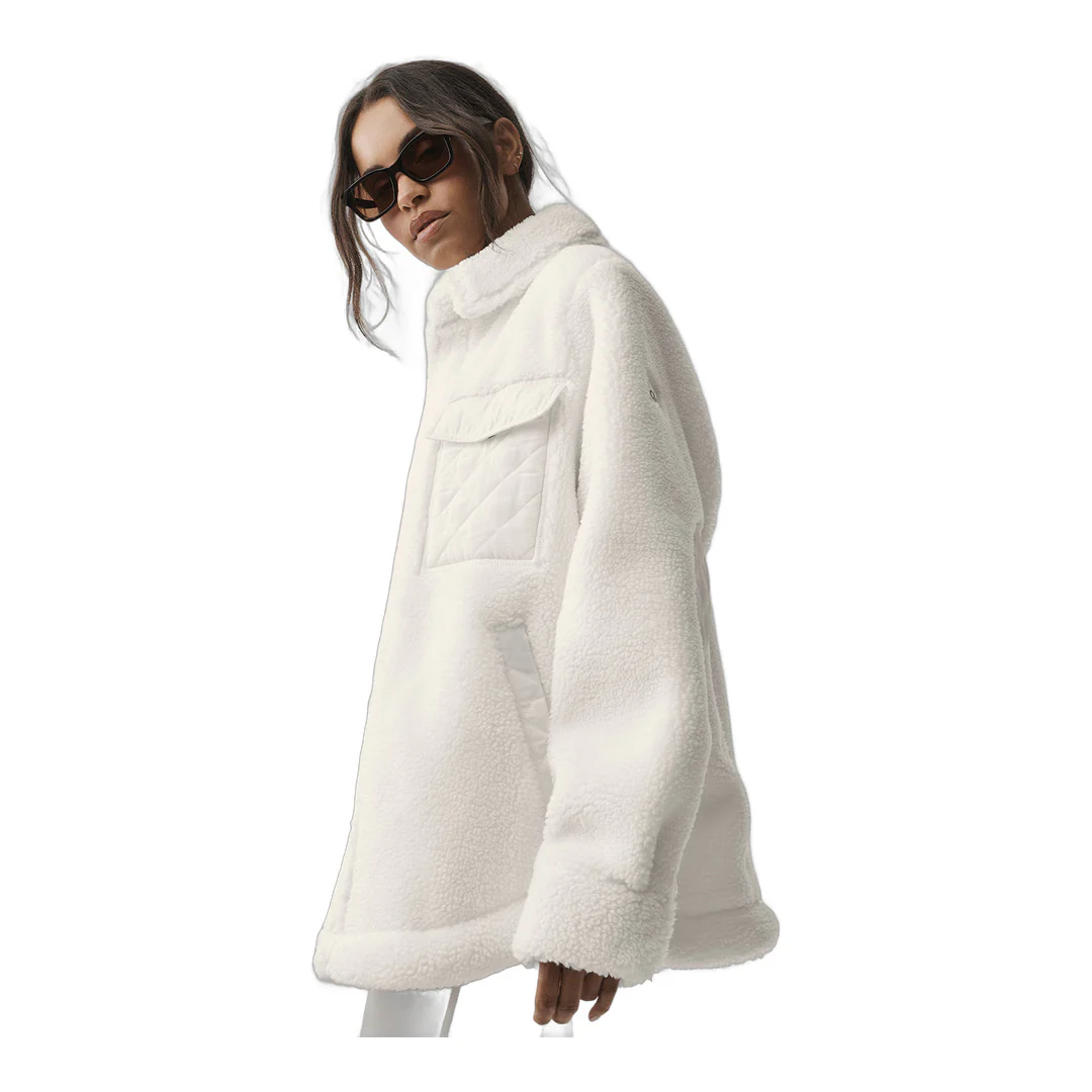 alo Sherpa Edge Shacket - Ivory - Image 5