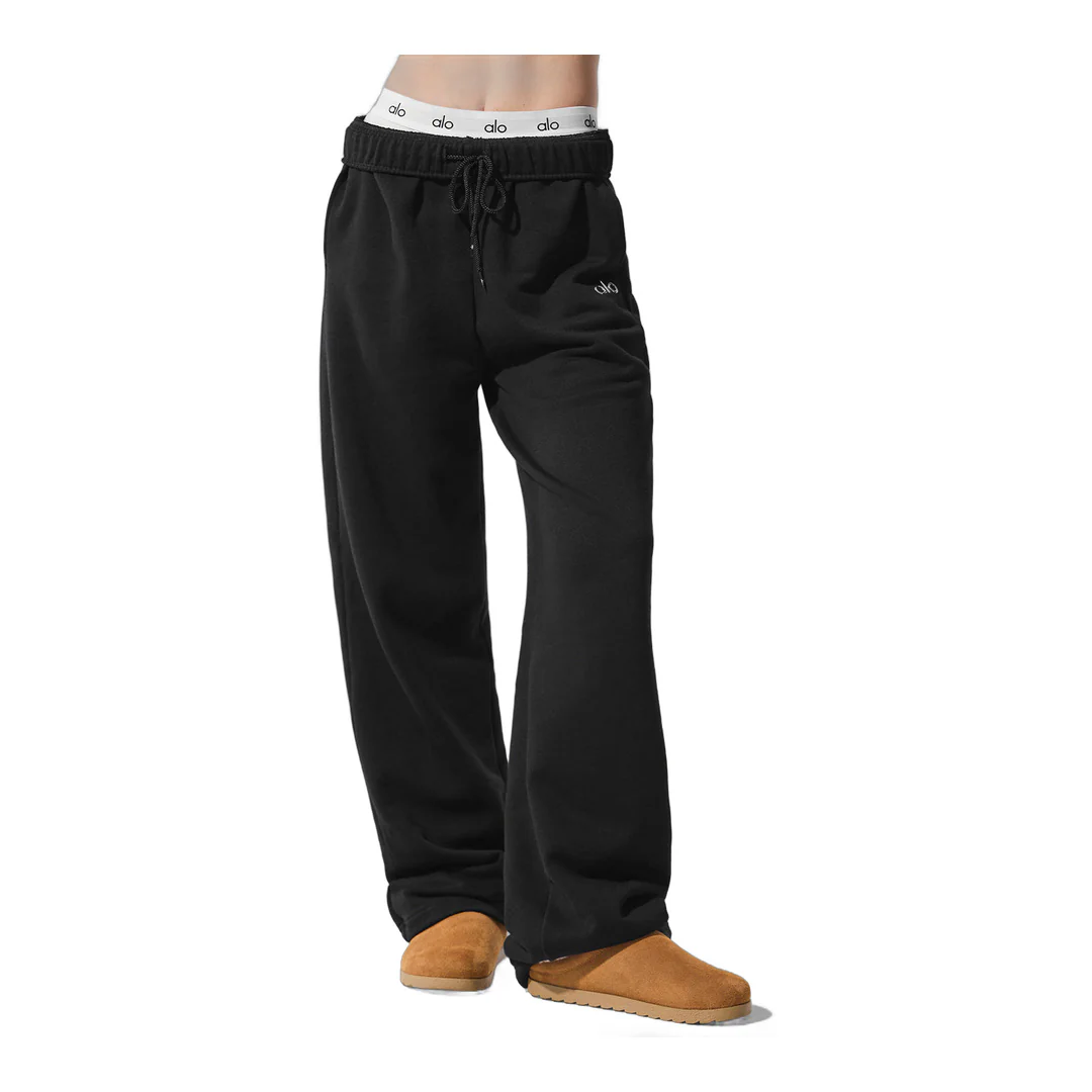 alo Accolade Straight Leg Sweatpant - Black - Image 2