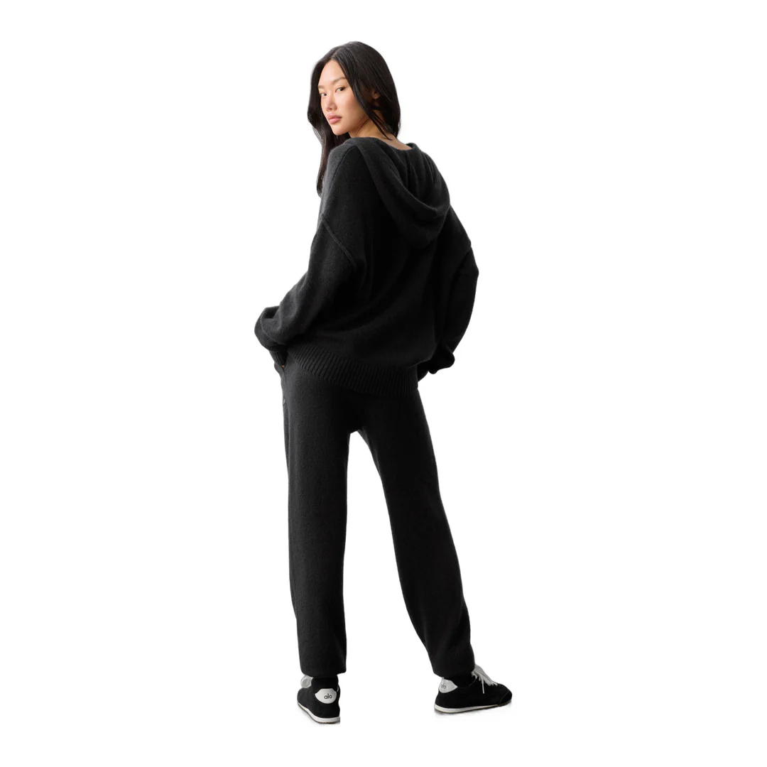 alo Wool Cashmere New Class Sweatpant - Black - Image 5
