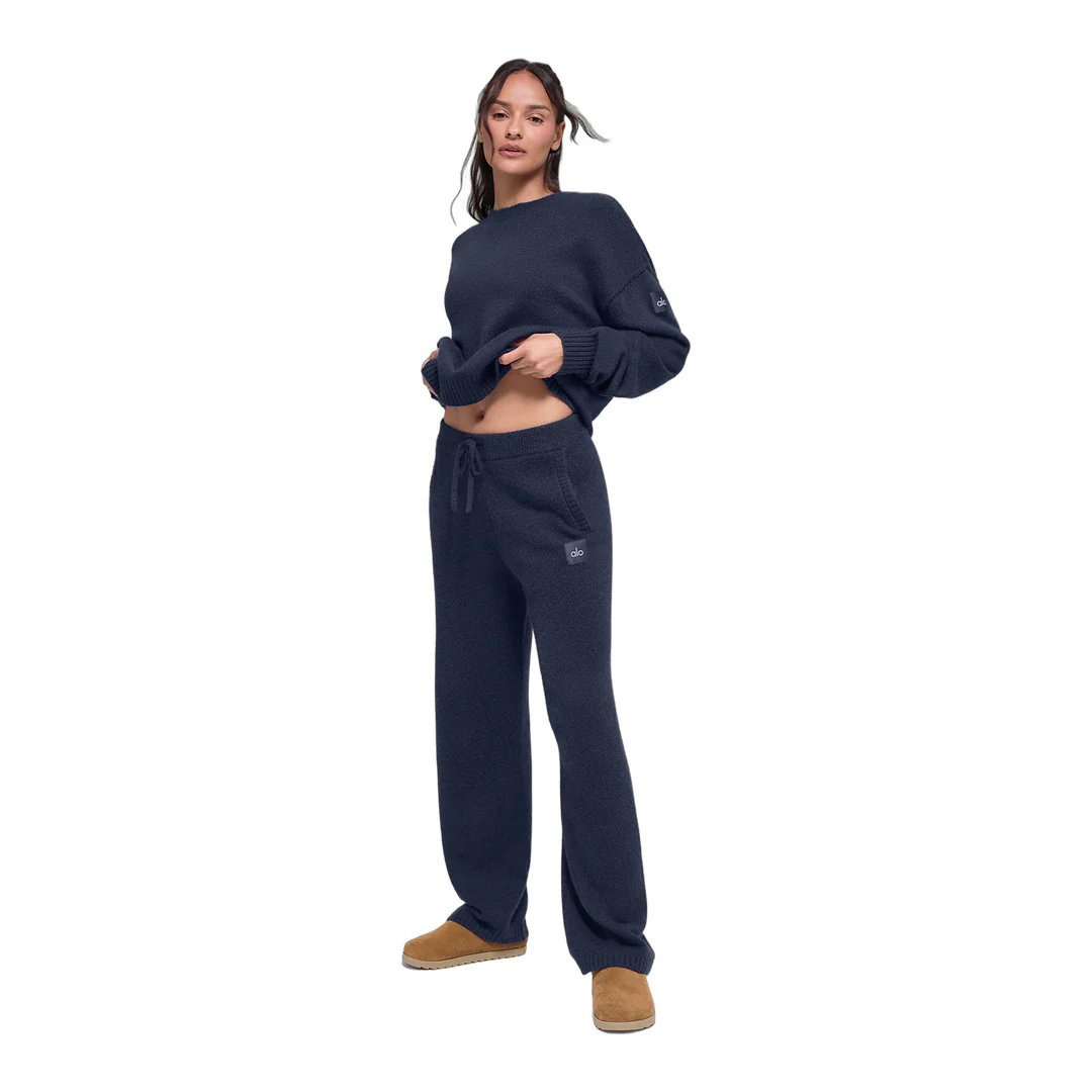 alo Wool Cashmere New Class Sweatpant - Navy - Image 4