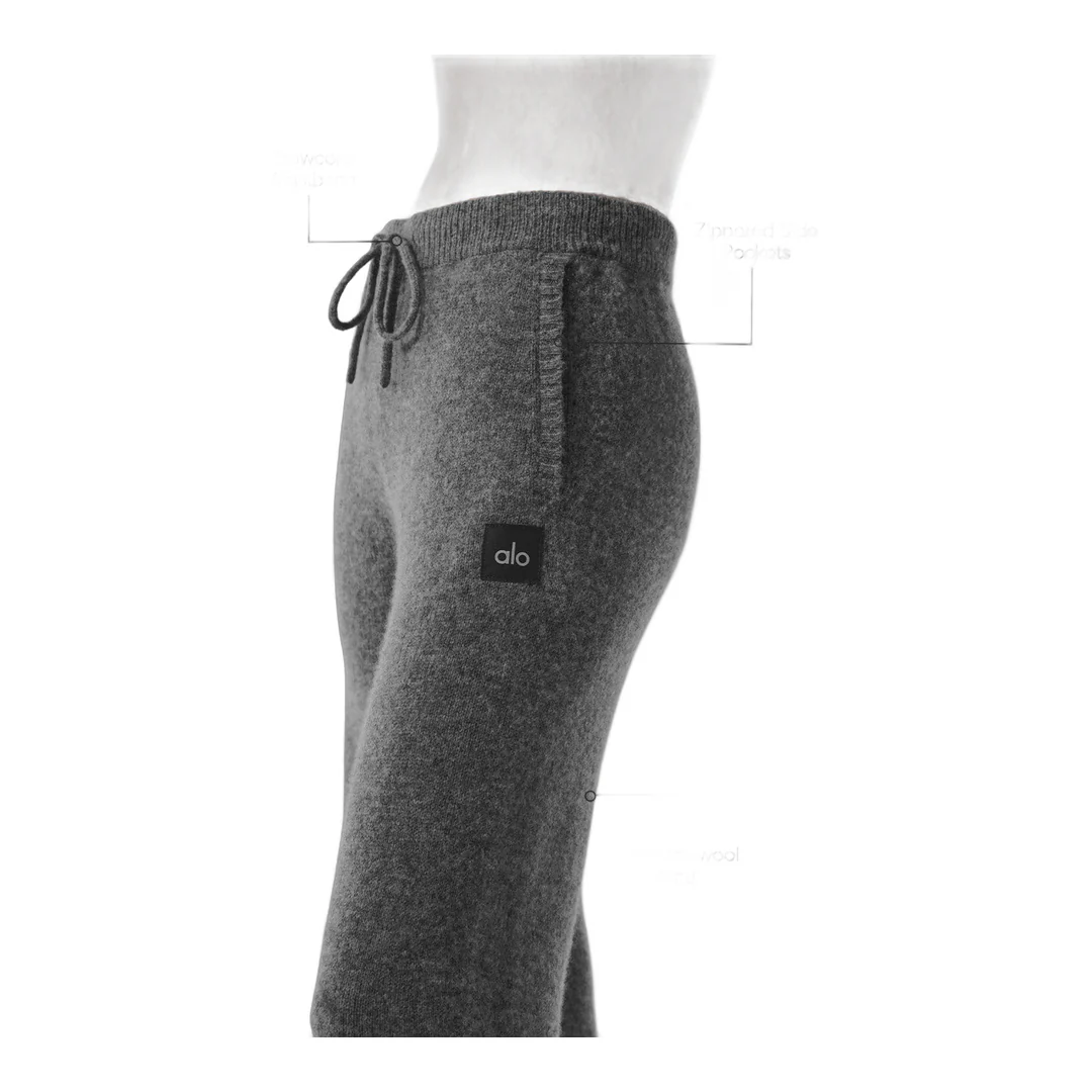 alo Wool Cashmere New Class Sweatpant - Platinum Grey - Image 2