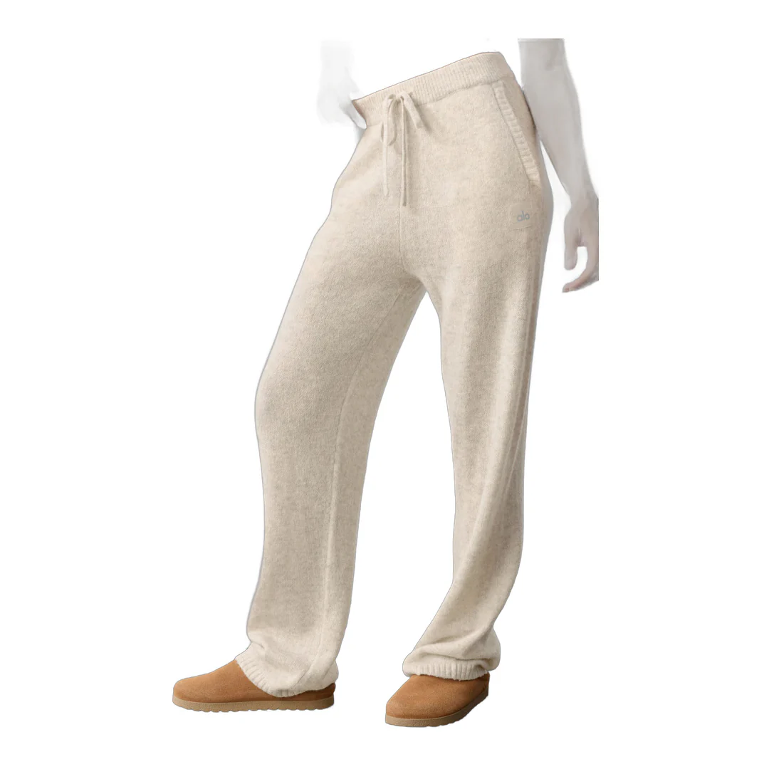 alo Wool Cashmere New Class Sweatpant - Oatmeal Heather - Image 3