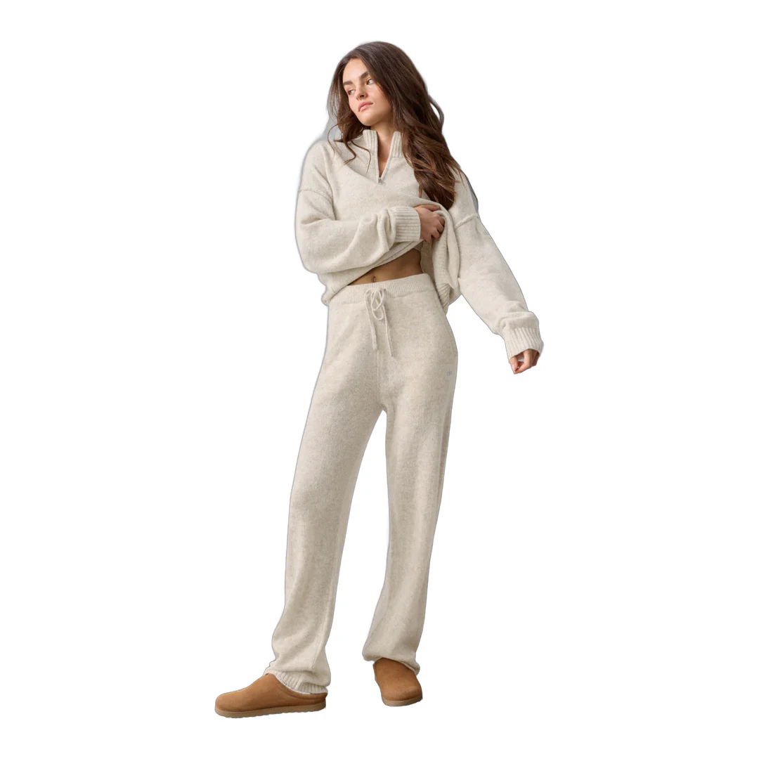 alo Wool Cashmere New Class Sweatpant - Oatmeal Heather - Image 5