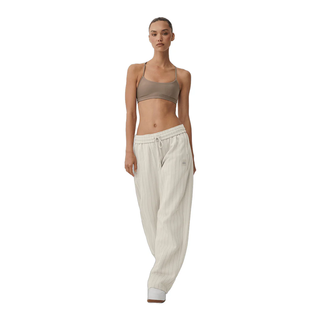 alo Pinstripe Straight Leg Sweatpant - Bone Pinstripe - Image 5