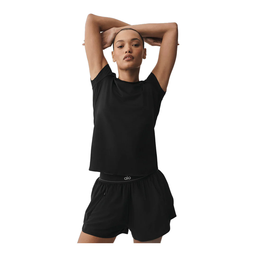 alo Alosoft Finesse Tee - Black