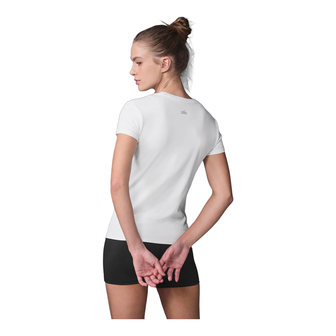 alo Alosoft Finesse Tee - White - Image 2