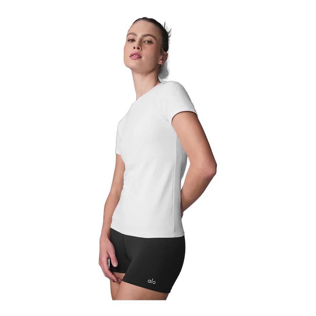 alo Alosoft Finesse Tee - White - Image 4