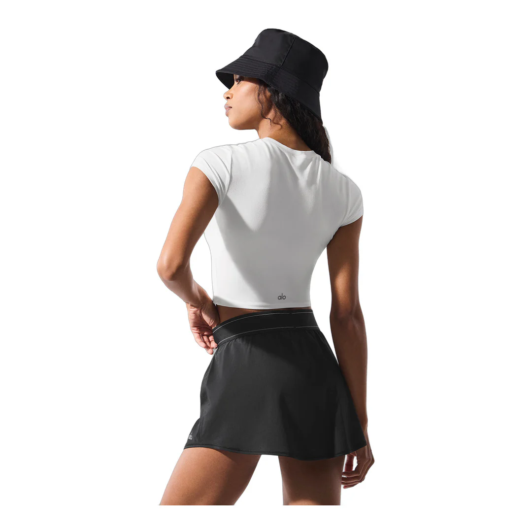 alo Alosoft Crop Finesse Short Sleeve - White - Image 4