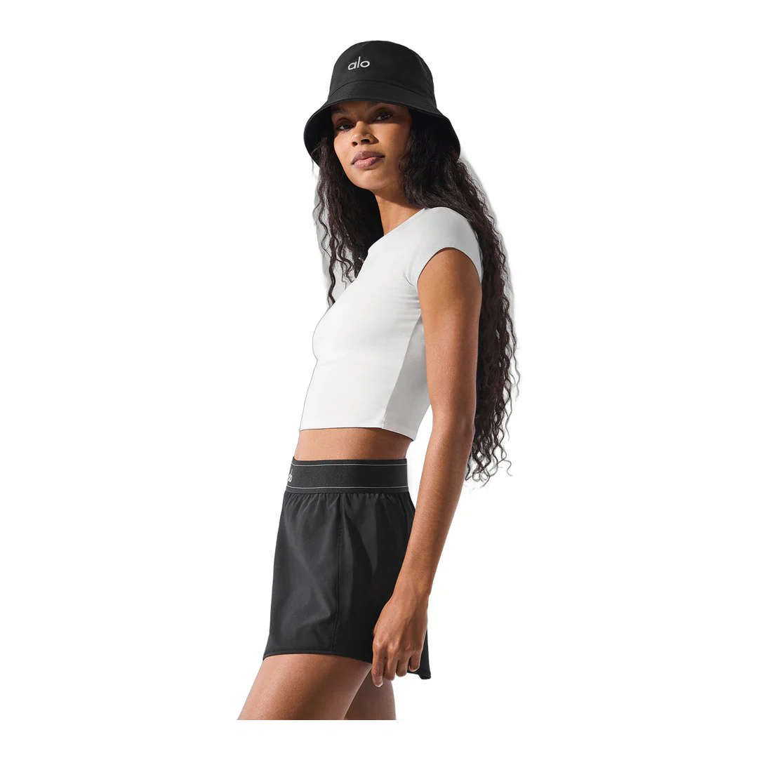alo Alosoft Crop Finesse Short Sleeve - White - Image 5