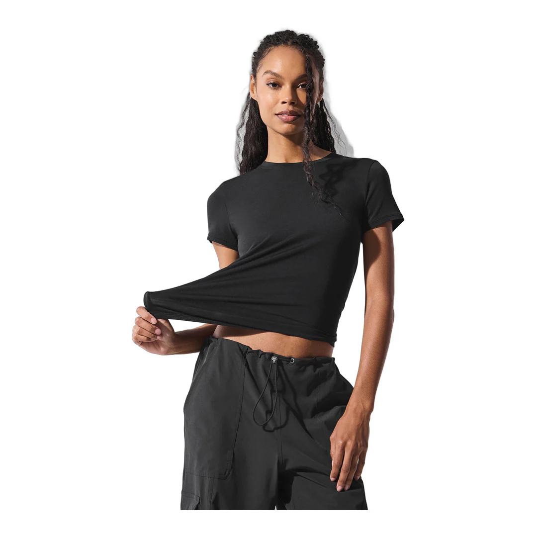 alo All Day Short Sleeve - Black - Image 3