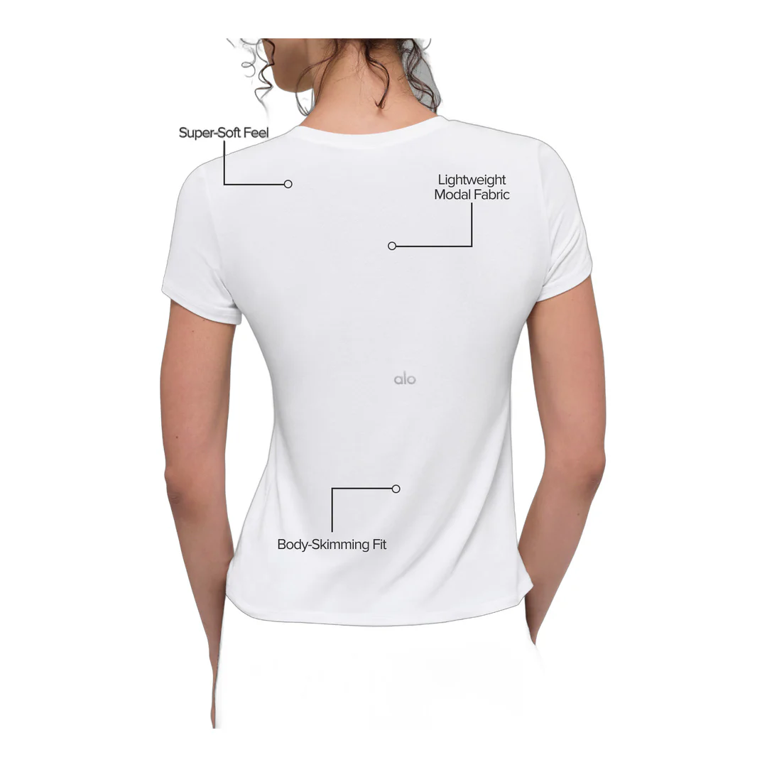 alo All Day Short Sleeve - White - Image 2