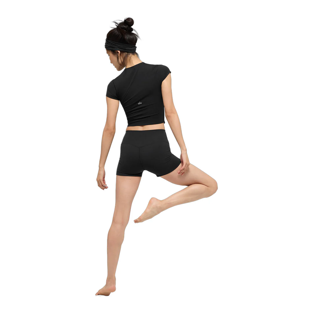 alo ALO Softsculpt Precision Short Sleeve Top - Black - Image 3