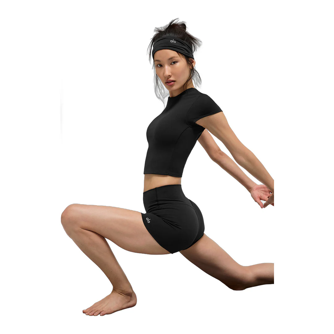 alo ALO Softsculpt Precision Short Sleeve Top - Black - Image 4
