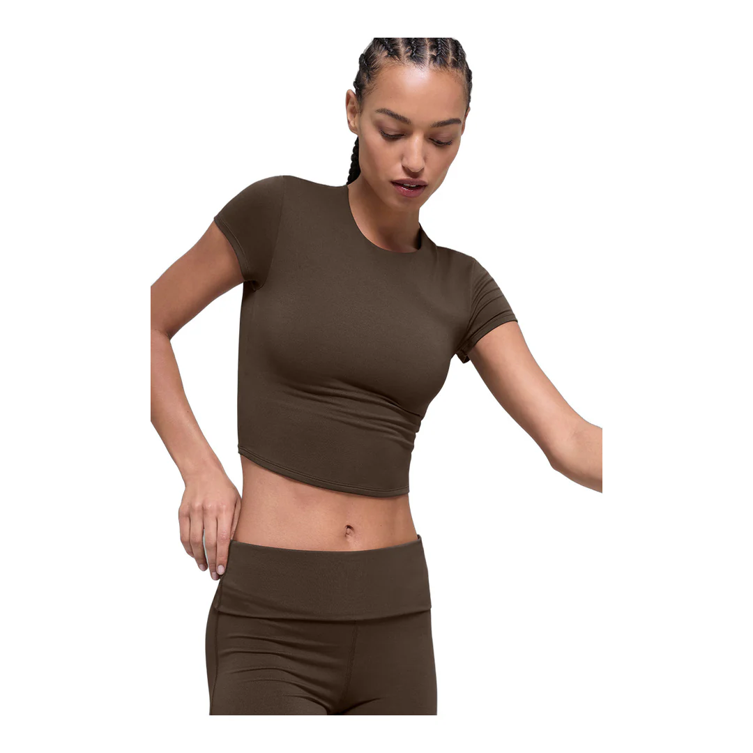 alo ALO Softsculpt Precision Short Sleeve Top - Espresso - Image 3
