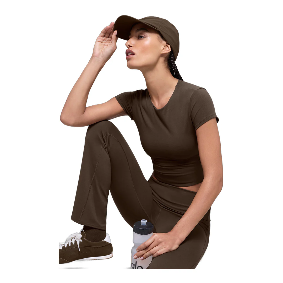 alo ALO Softsculpt Precision Short Sleeve Top - Espresso - Image 5