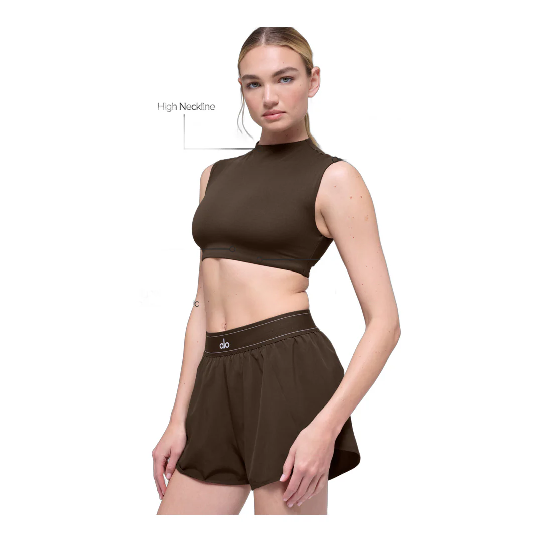 alo ALO Softsculpt Capped Out Short Sleeve - Espresso - Image 2
