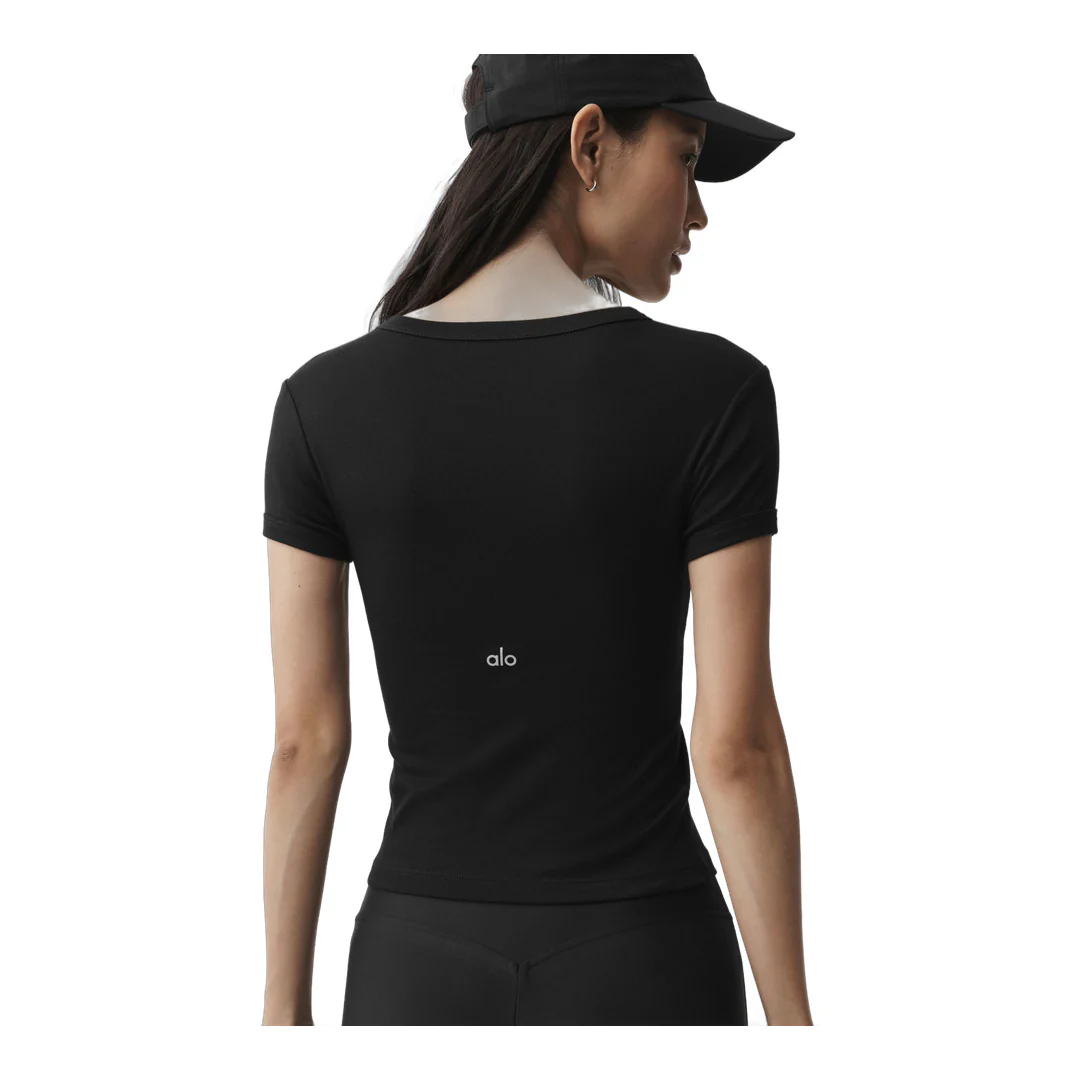 alo Timeless Tee - Black - Image 3