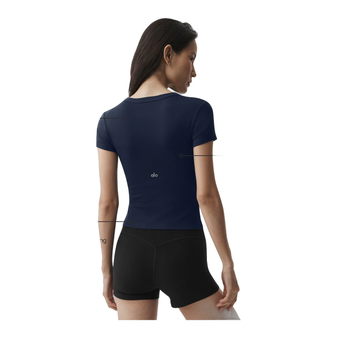 alo Timeless Tee - Navy - Image 2