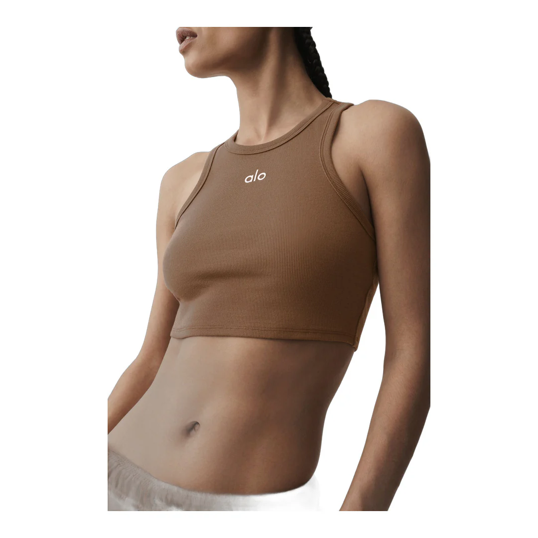 alo Aspire Tank - Sun Kissed Brown/White - Image 4