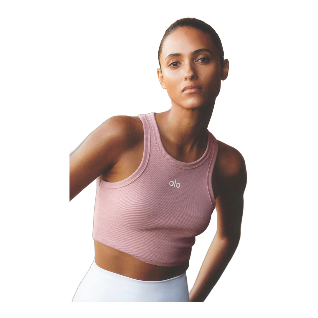 alo Aspire Tank - Vintage Pink/White