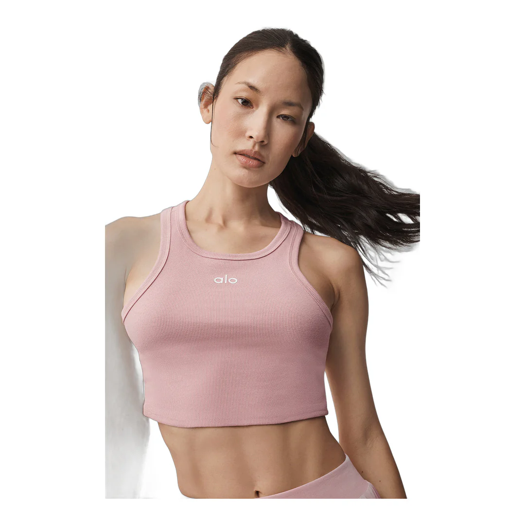 alo Aspire Tank - Vintage Pink/White - Image 4