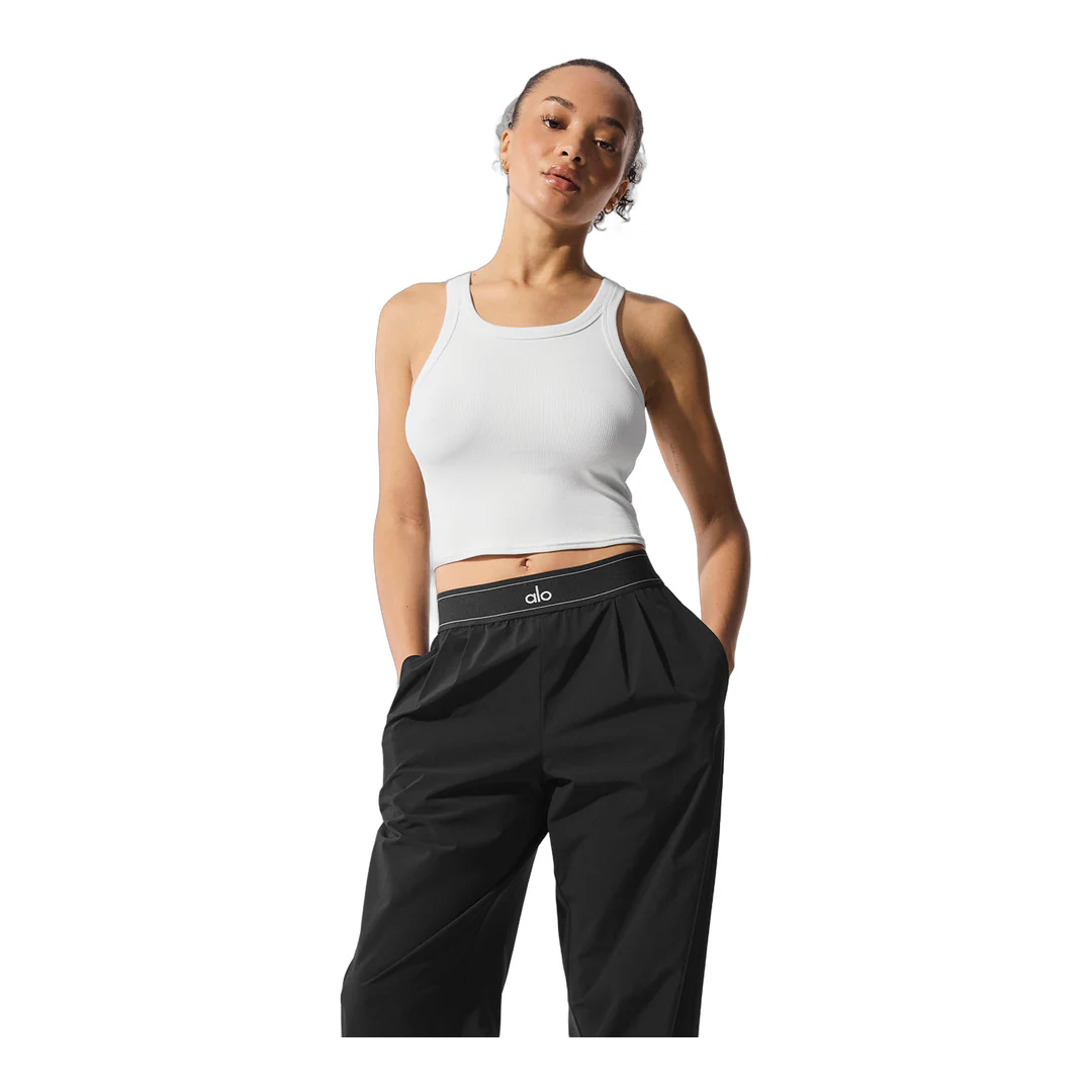 alo Goddess Ribbed Go-To Tank - White - Image 3