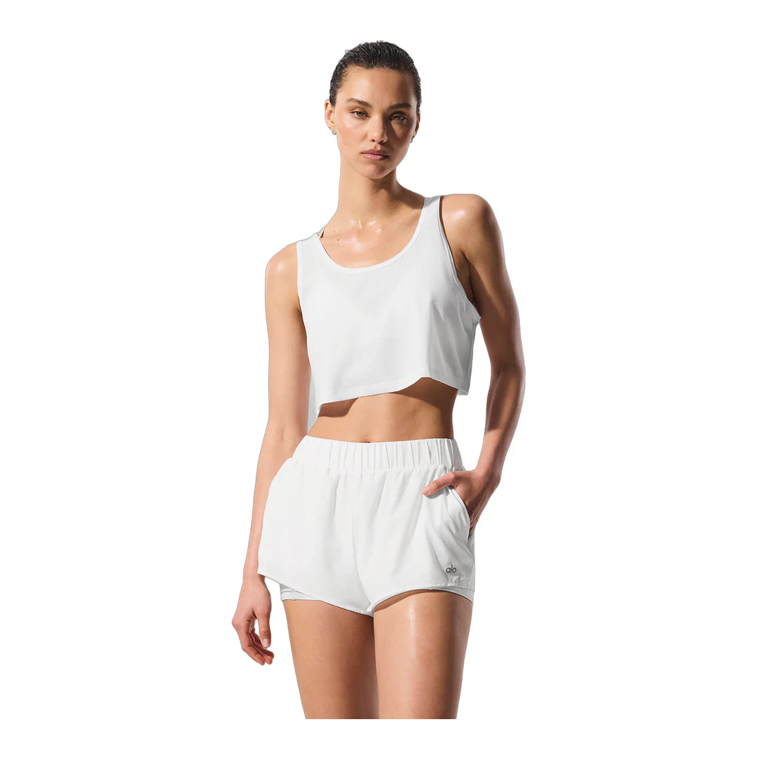 alo Cropped Sport Star Tank - White - Image 4