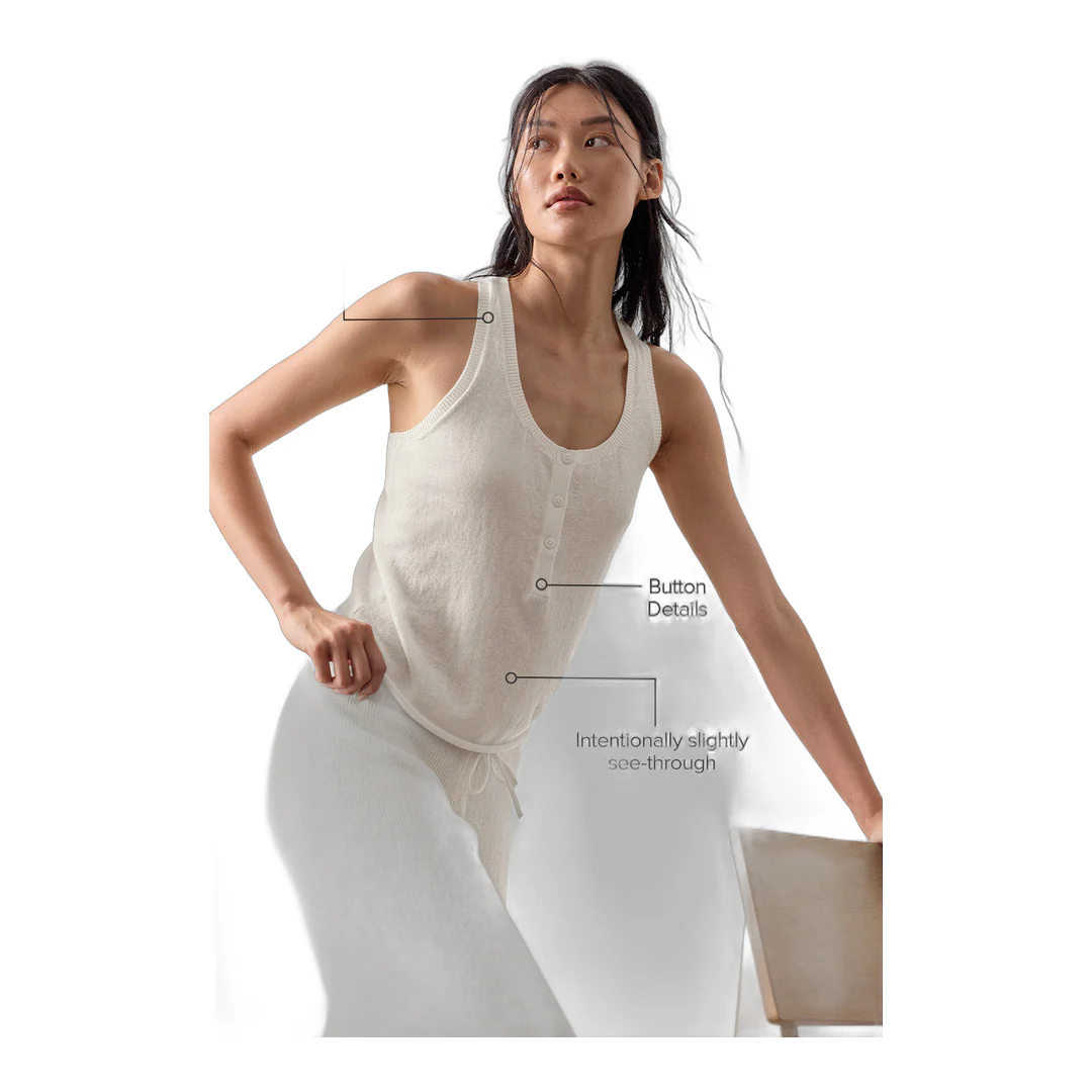 alo Supernatural Sweater Henley Tank - Ivory - Image 2