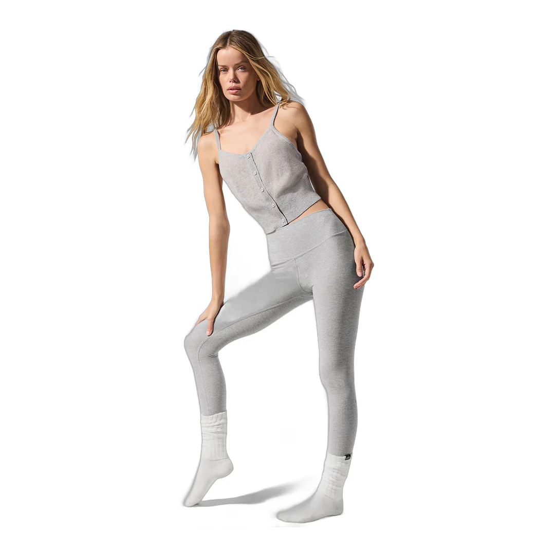 alo Sheer Cashmere Tank - Athletic Heather Grey - Image 6